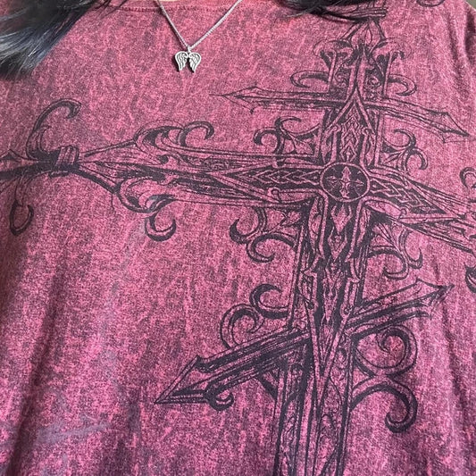 Grunge Cross Red For Women